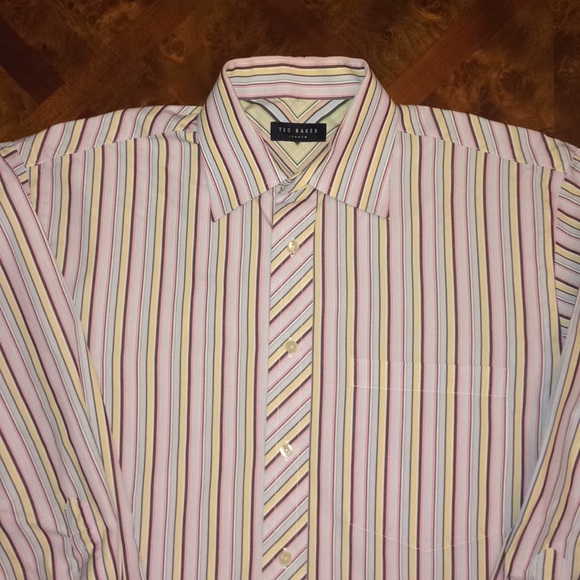 Men's Ted Baker London LAROSH Stripe Print Sirt - Picture 5 of 5